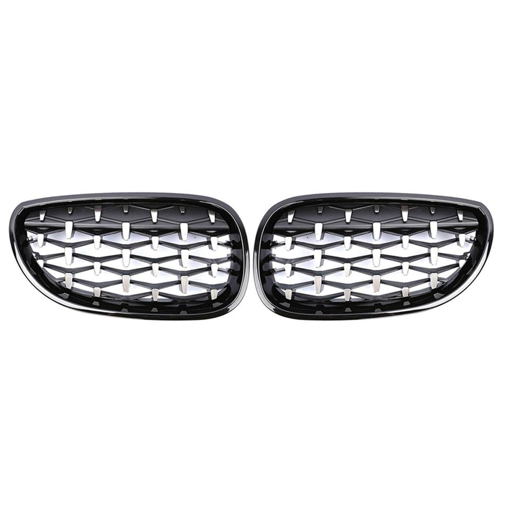 Гоночная решетка радиатора для BMW E60 E61 5 серии 2003-2009 Алмазная передняя решетка "почки" Решетка в стиле "Метеор" Хромированные автомобильные аксессуары