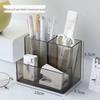 Acrylic Three-Compartment Pen Holder: Luxurious Multifunctional Desktop Organizer