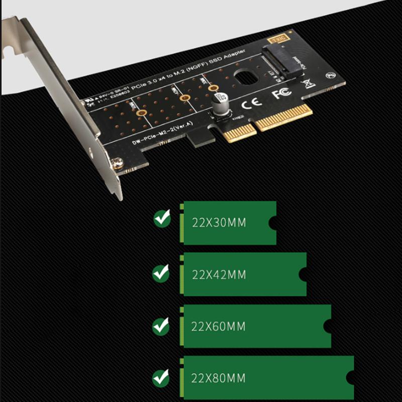 1 шт. Адаптер-удлинитель PCI-Express на M.2 для твердотельного накопителя, карта-конвертер PCIe X1 X4 в M.2 NVMe для SSD 2230 2242 2260 2280