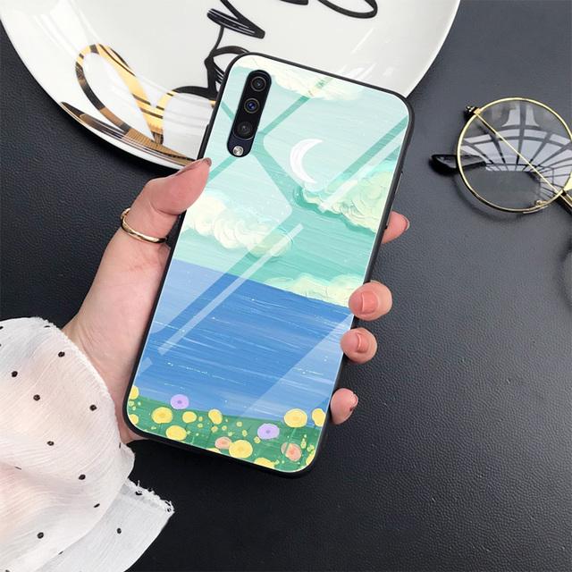 Чехол с изображением пейзажа для Samsung Galaxy A52 A70 A71 A73 A53 A13 5g A03 A72 A22 A21s A03 Core A42, крышка из закаленного стекла
