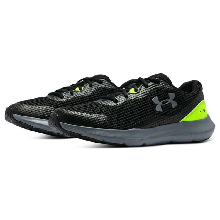 Under Armour Surge 3 Mesh Breathable Low Top Casual Running Shoes Men Sneakers Black 3024883-003