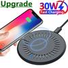 30W Wireless Charging Mobile Phone Wireless Charger Pad for iPhone Samsung Xiaomi Android Round Ultra-Thin Fast Desktop Charging