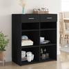VidaXL Black Buffet 80x42.5x93 Cm Engineered Wood, Cabinet, Sideboard, Storage Cabinet, Cupboard, 3281477