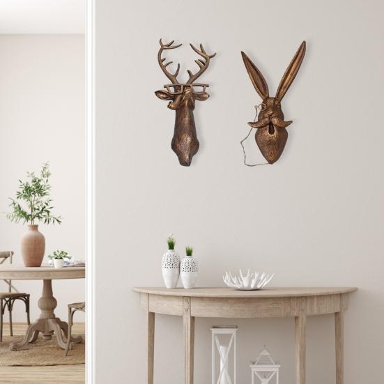 Винтажная голова животного настенное украшение для дома, офиса, гостиной, настенное искусство, смола