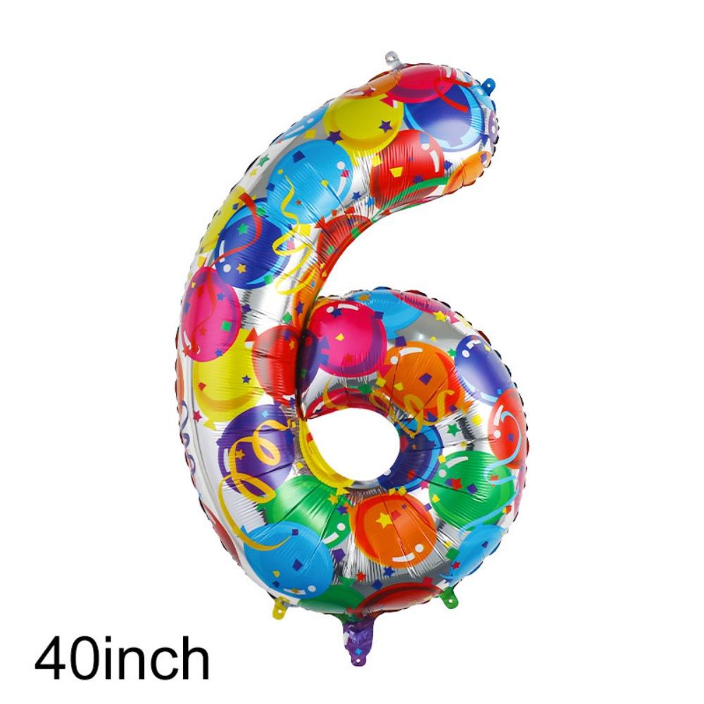 Digital Colorful Number Foil Balloons 40 Inch Party Decorative Number Balloons Wedding Party