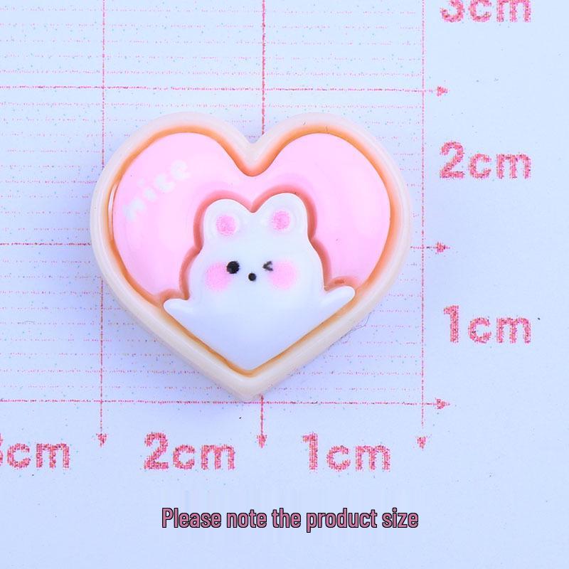 Мультяшный глянцевый кролик сердце DIY смола резинка для волос и аксессуары для магнита на холодильник