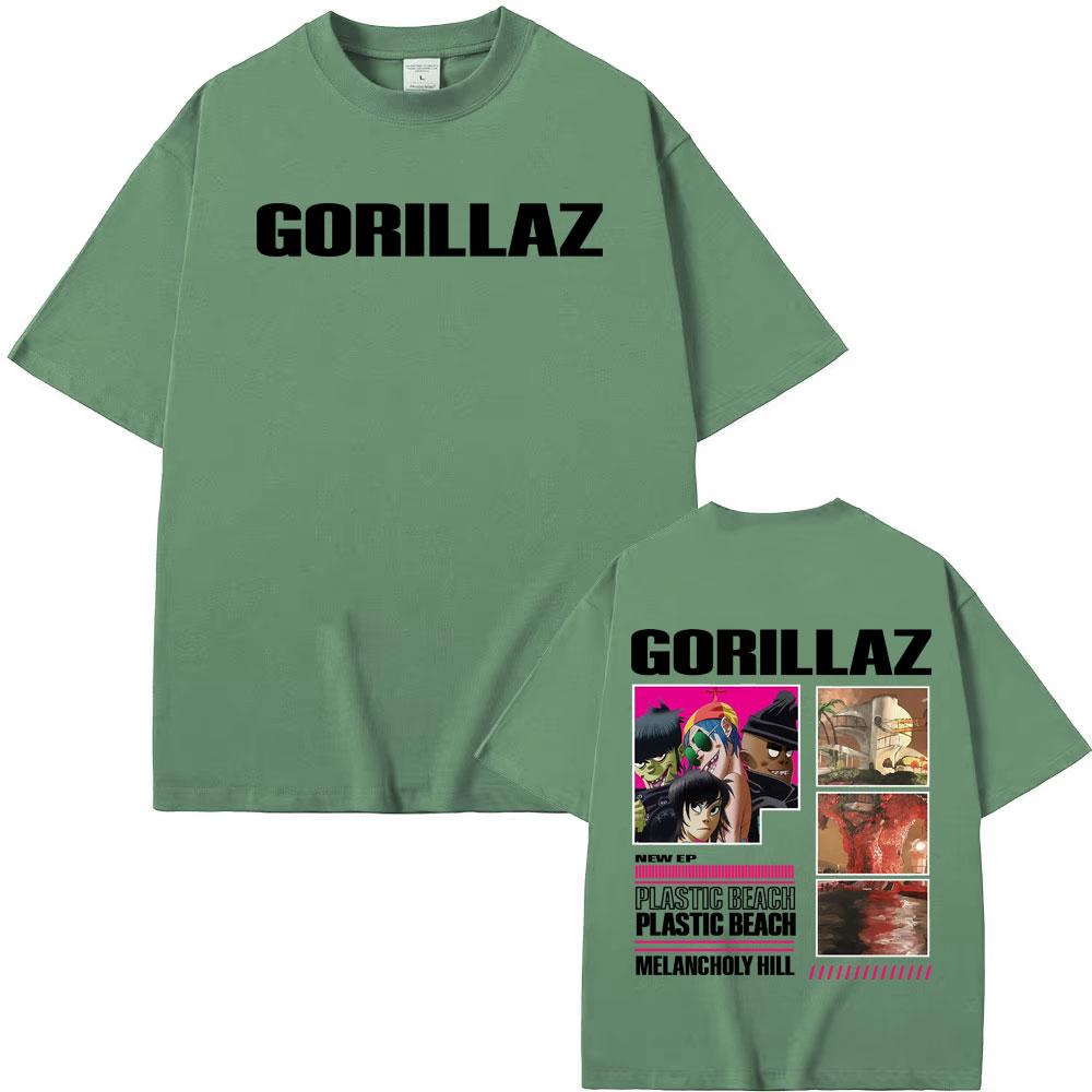 Gorillaz The Mountian New Album 2026 Tour TShirt Men Women Oversized Fashion Gothic Clothes T Shirts O-Neck High Quality T-shirt