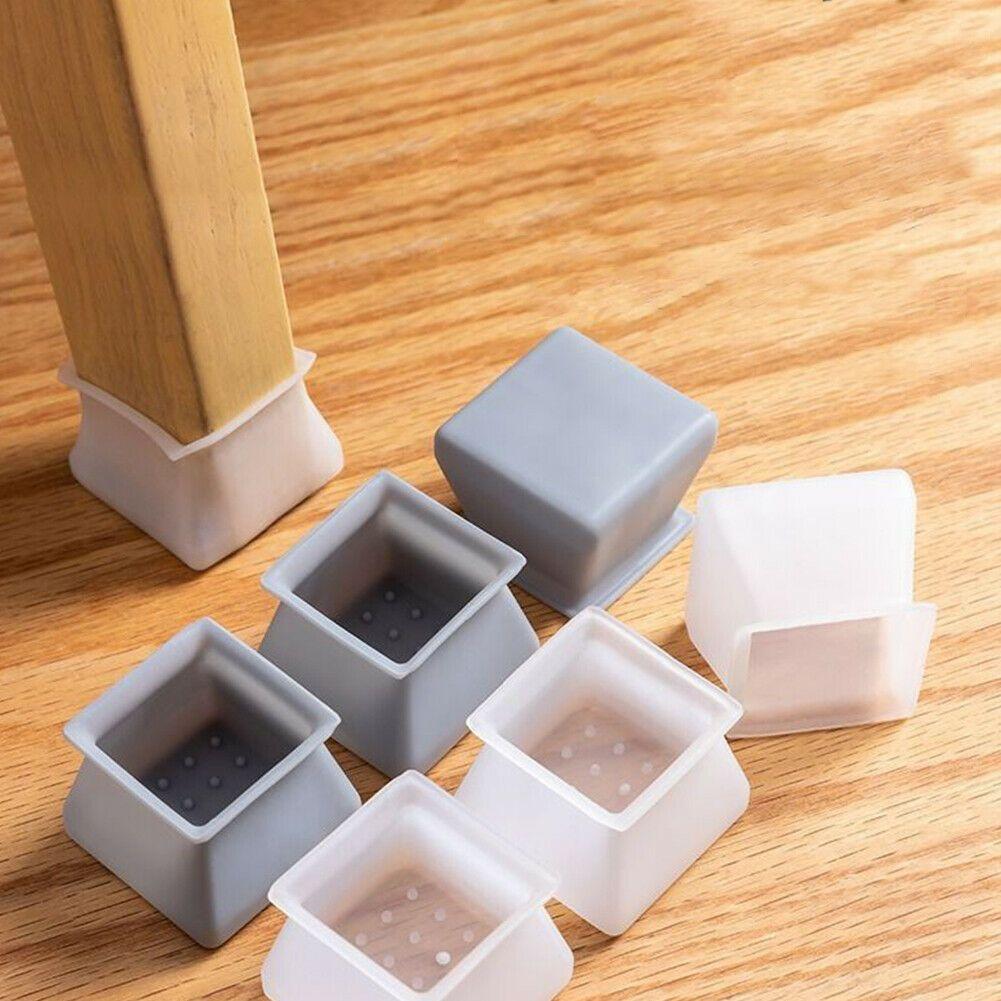 New White Grey Brown Color Chair Leg Caps Square Table Cover Silicone