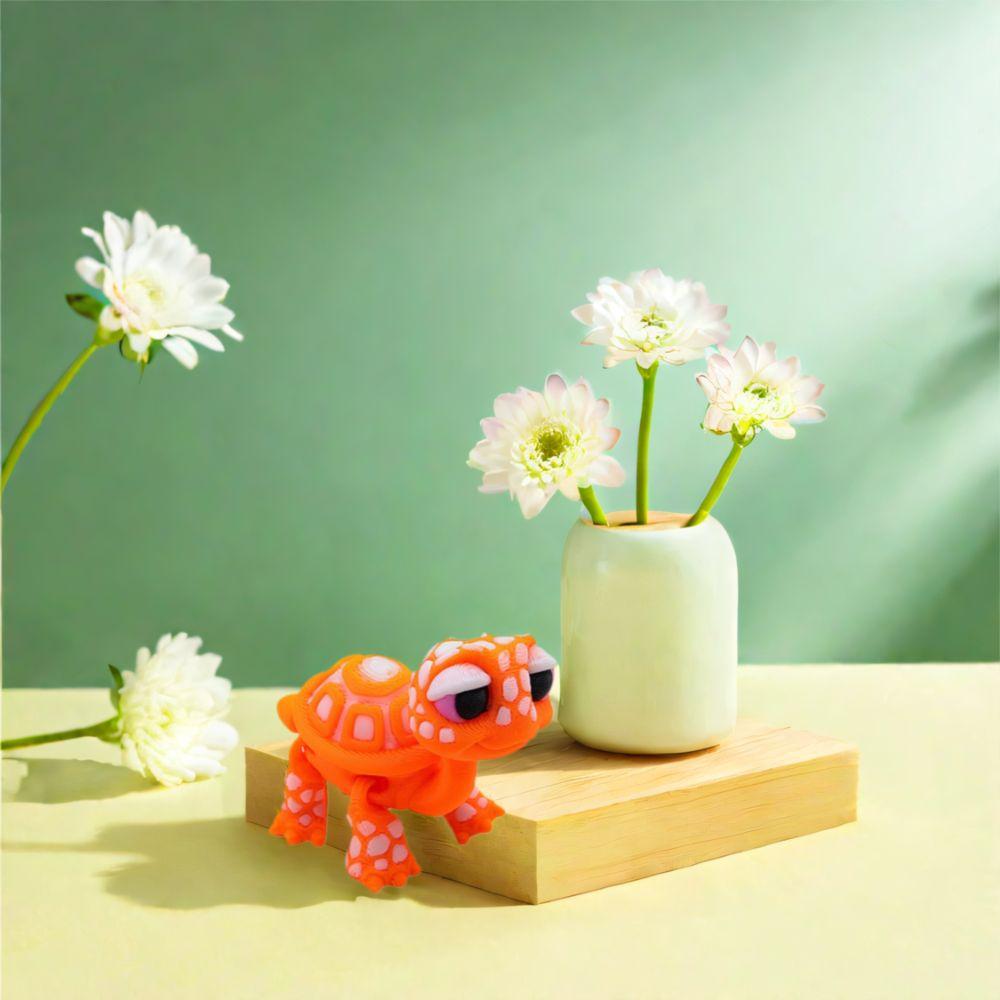 Plastic Simulated Animal Model Cartoon Desktop Decorations 3D Printed Turtle Model Holiday Gifts