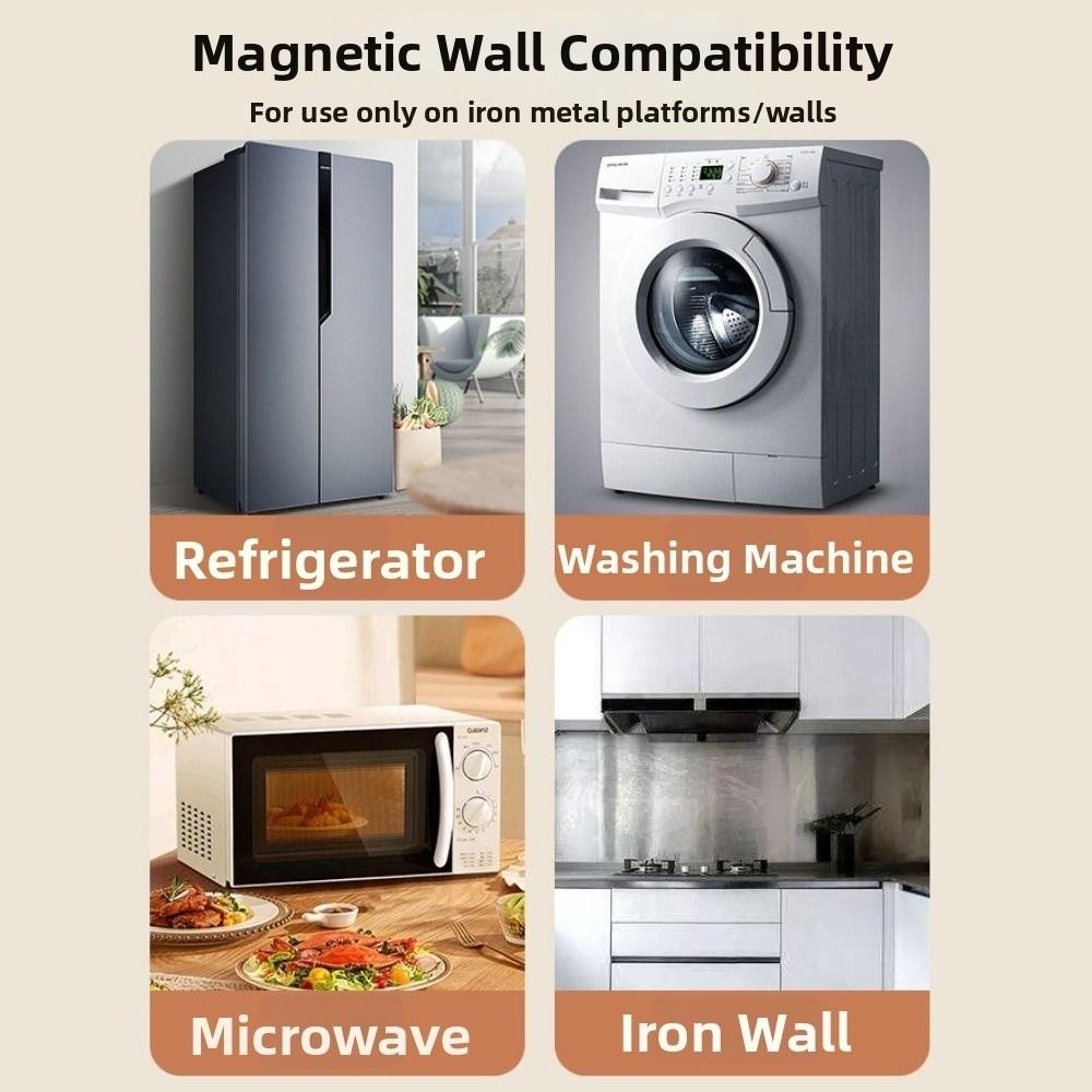 Wall Mounted Magnetic Spice Rack Large Capacity Kitchen Storage Shelves for Washing Machine