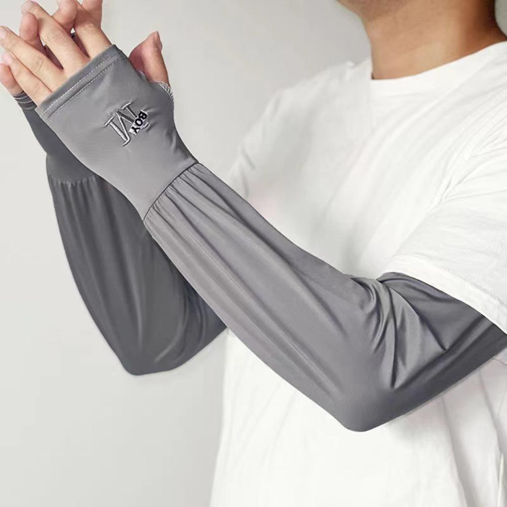 Dacron Arm Sleeves Sun UV Protection Ice Cool Arm Cover Portable Half Finger Gloves