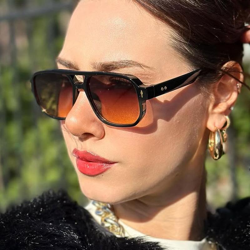New Fashion Sunglasses Pilot Rice Nail Small Frame Polygonal Women Retro Frame Sun Glasses Men Decorative Outdoor Eyewear Uv400