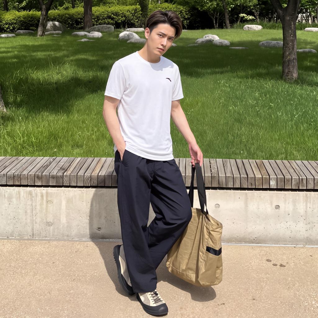 Men's ANTA T-Shirts Unisex White Crew Neck Thin Straight Fit