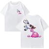 Unicorn Cartoon Graphic T Shirt Oversized Back Print Rocket Pink Cloud Tee Y2K Streetwear Cotton Short Sleeve Round Neck Hip Hop