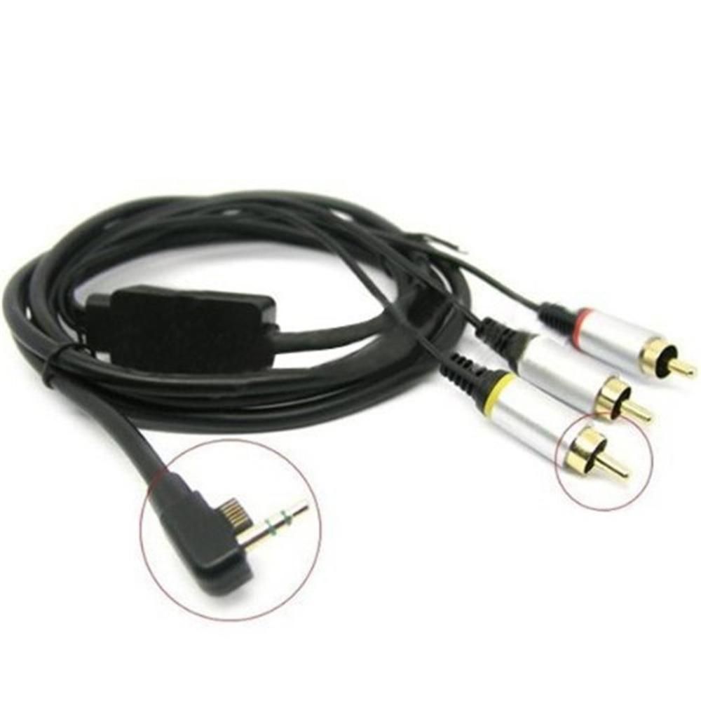 Black RCA Male Slim to TV For PSP 2000 3000 3 RCA Cable Cord Audio Cables AV Cable