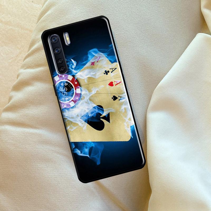 Пики Покер Игральные Карты Туз Искусство Для OPPO A74 A54 A94 A15 A17 A77 A79 A58 A78 A98 A5 A9 A16 A76 A96 A52 A72 A53S A57S Чехол