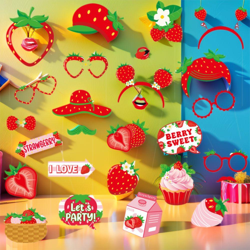 Бумажный летний фрукт фото реквизит красный костюм маска забавный фотобудка реквизит пляжная вечеринка у бассейна