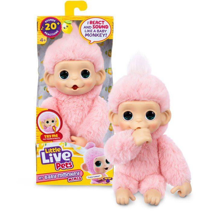 Плюшевая игрушка - LITTLE LIVE PETS - Моя мини-обезьянка - Розовая - С 4 лет