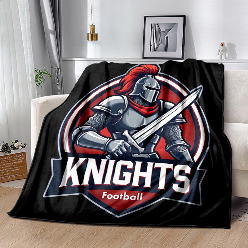 Knights Flannel Blanket Soft All-Season Throw, Design for Camping, Car Travel, Hiking Sofa, Bed, Office Perfect Gift for Parties