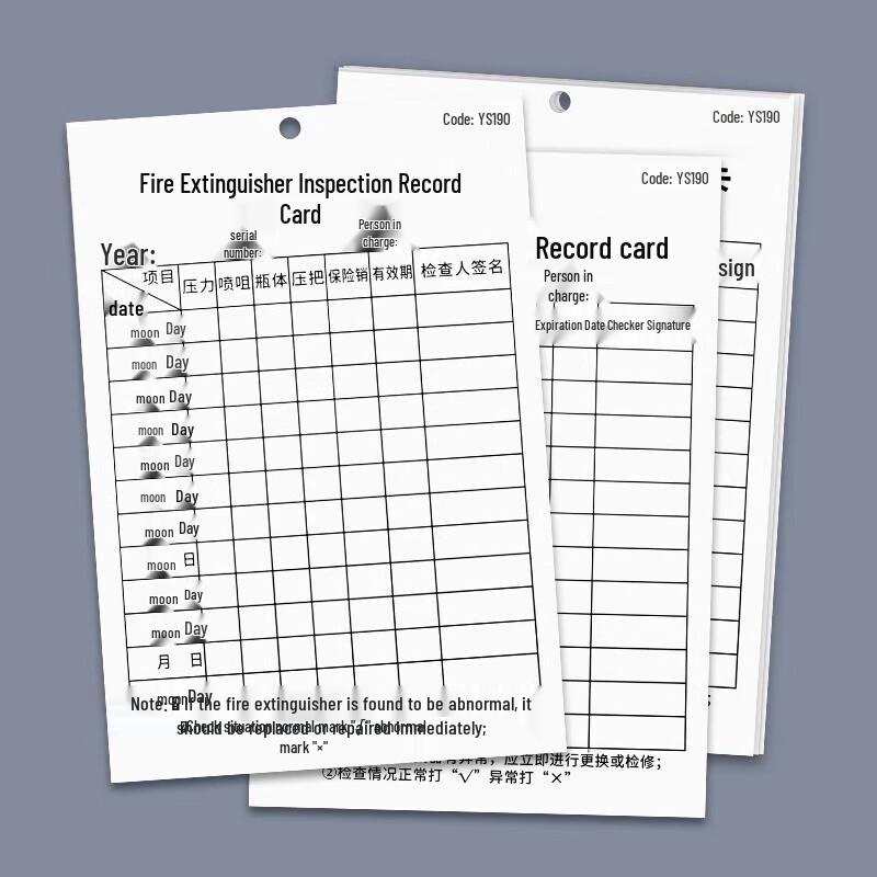 Fire Extinguisher Inspection & Record Card Kit (30 Sets)