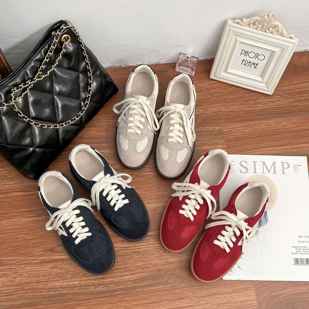 Grape Mother Comfortable Breathable Thick Baseplate Shoes Front Lace-up Campus Style Casual Shoes Spring and Summer New Sports Shoes Women's Outer Wea