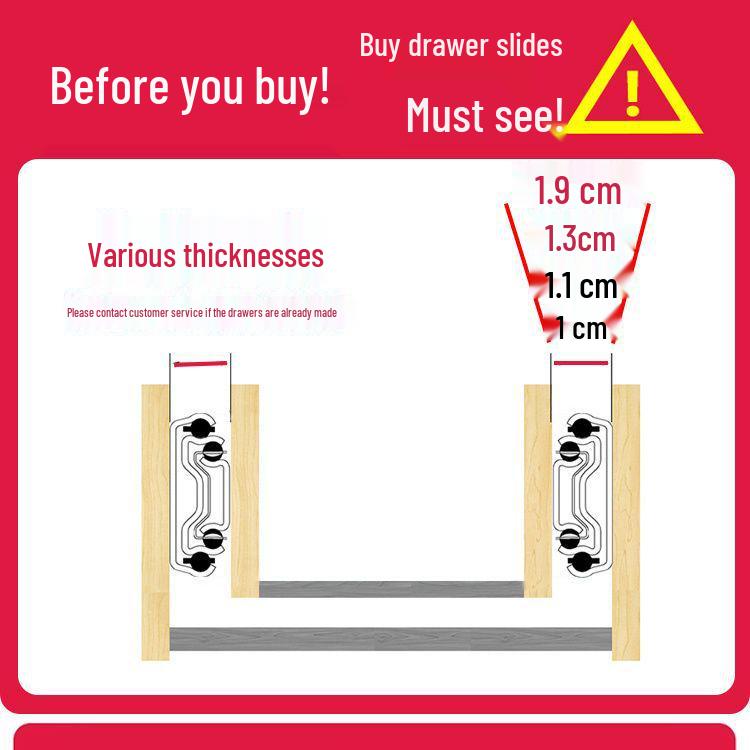 Бесшумные очень толстые направляющие для ящиков из нержавеющей стали с демпфированием отскока