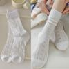 Spring Summer Bowknot Socks Breathable Cotton Hosiery New Mid Tube Socks