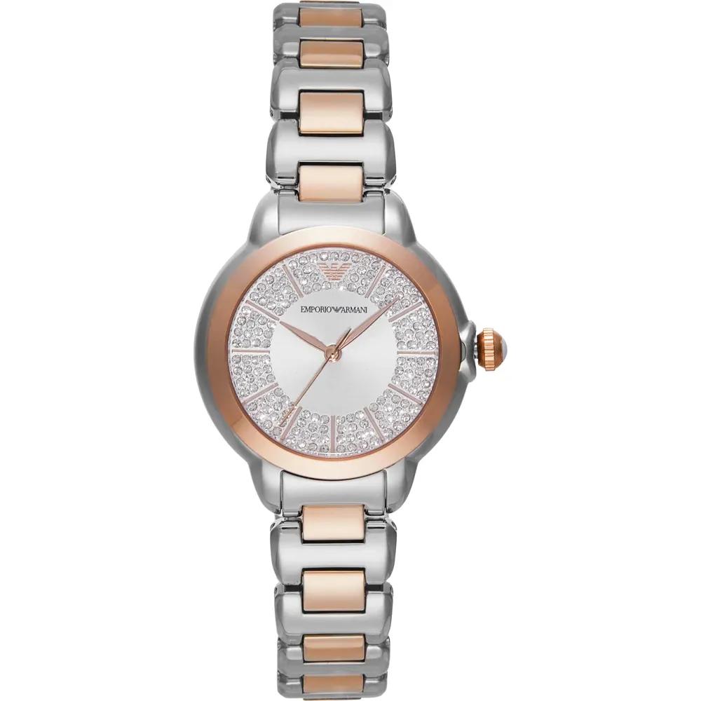 Emporio Armani Женские кварцевые часы Mia Silver Bicolor Rose AR11643