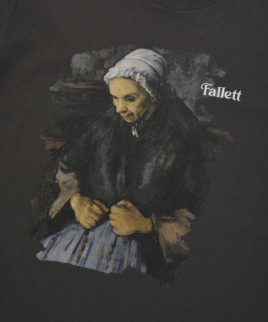 FALLETT [Палет X Национальная галерея] Футболка с коротким рукавом Пол Сезанн Угольный