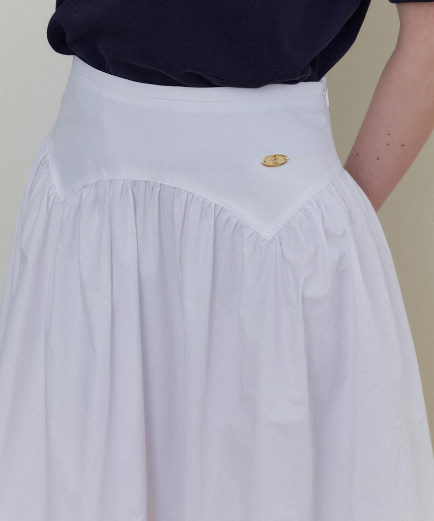 The Penny May Shirring Skirt - Ivory