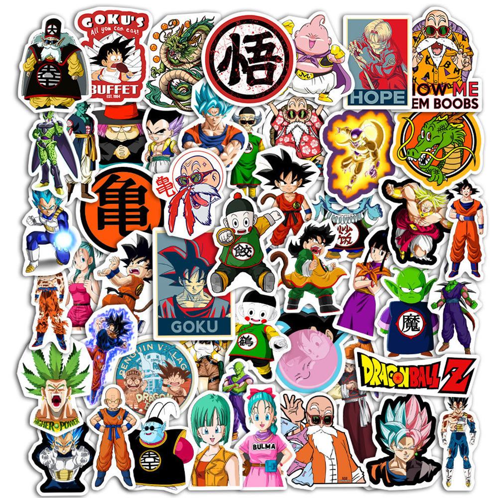 50/100 шт. Наклейки Японское Аниме Dragon Ball Крутые Мультяшные Наклейки Сон Гоку для Ноутбука, Телефона, Багажа Классическое Манга Украшение Наклейками