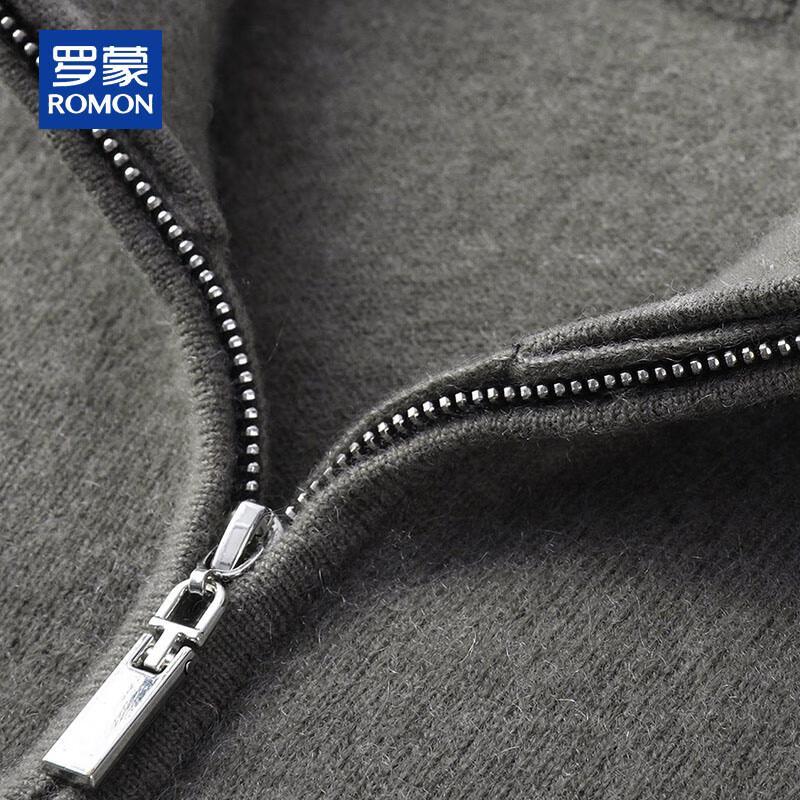 ROMON Мужской свитер на молнии до половины из 100% чистого кашемира