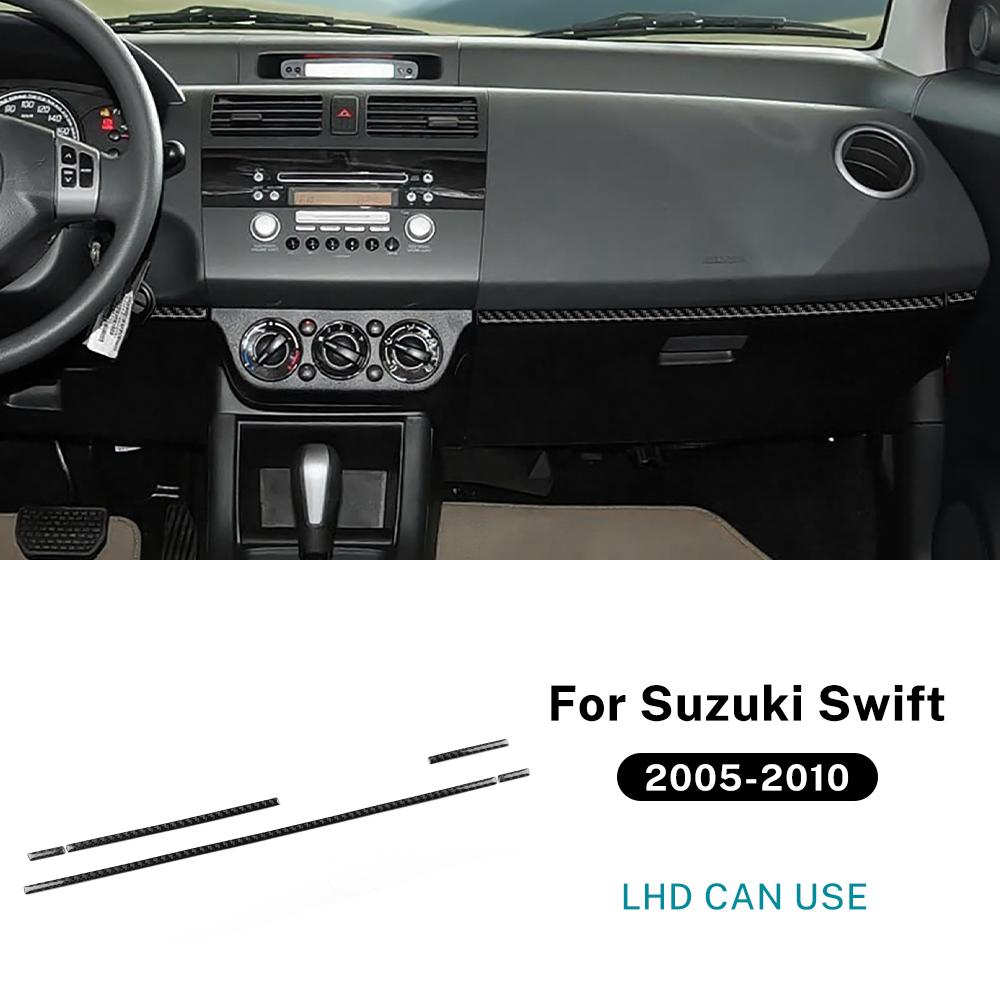 Real Soft Carbon Fiber Sticker For Suzuki Swift ZC31S/ZC32S 2005 2006 2007 2008 2009 2010 Car Center Console Passenger Trim