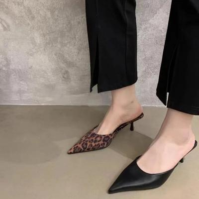 Женская обувь, горячая распродажа, закрытый носок, женские тапочки, модные леопардовые туфли, женские тапочки, новый бестселлер, каблуки для женщин
