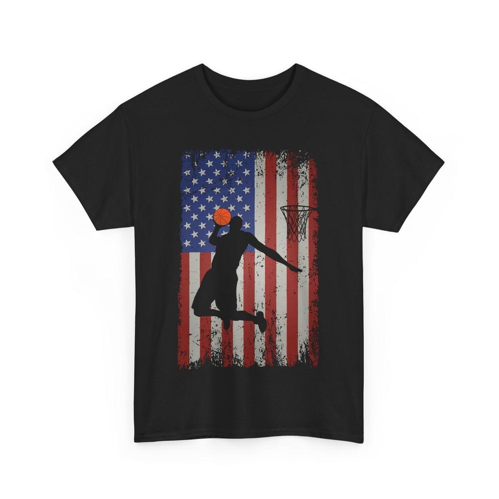 Basketball Player American Flag Shirt, Basketball Sports Lovers Vintage Shirt