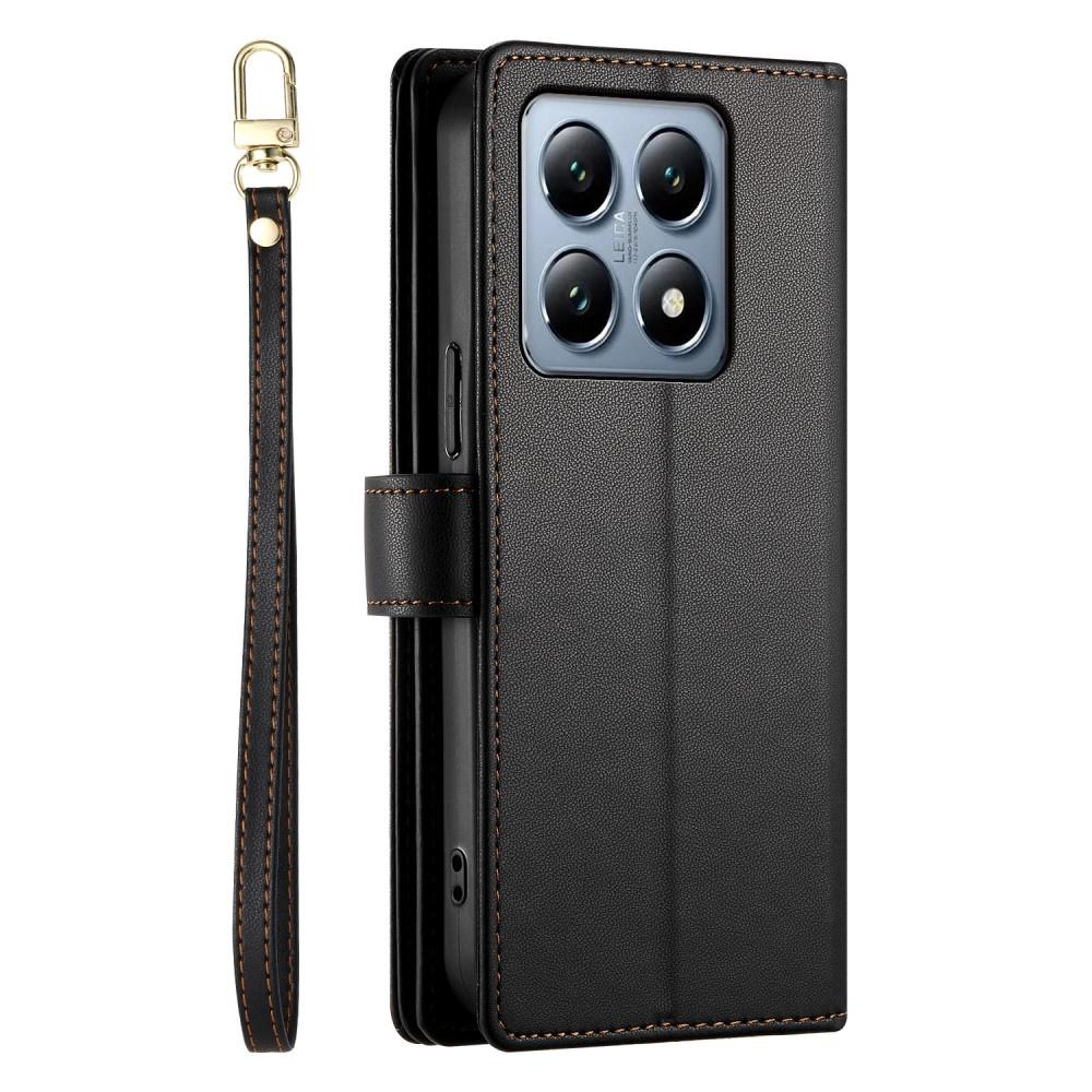 Flip Case for Xiaomi 14T Pro, Wallet Zipper Pocket, Black
