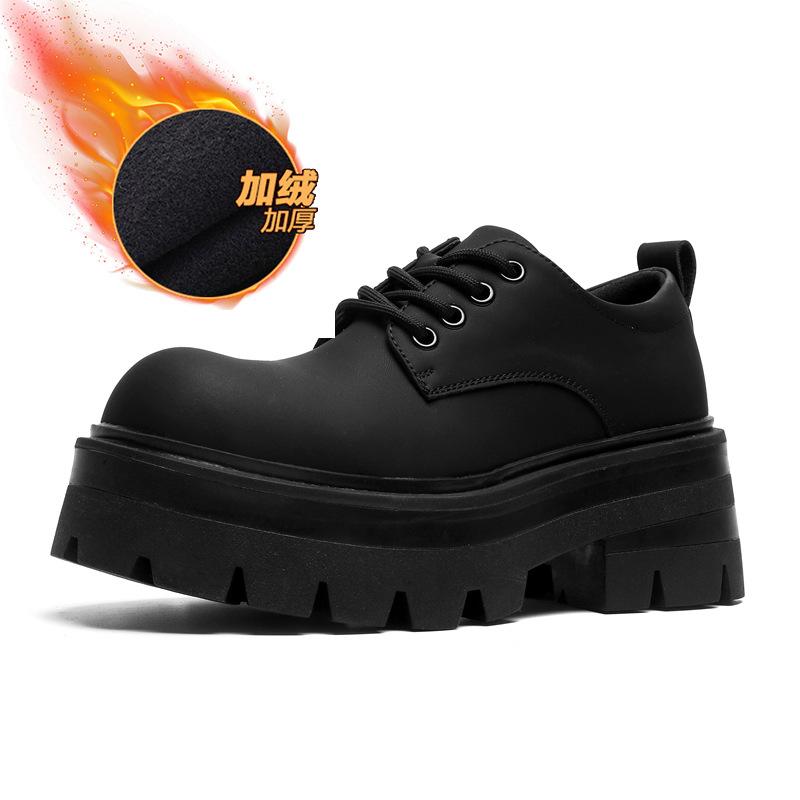 Fashion Shoes for Men Big Head Thick Sole Casual Derby Shoe Retro High Quality Fashion Comfor Versatile Man Leather Shoes Zapatos Hombre