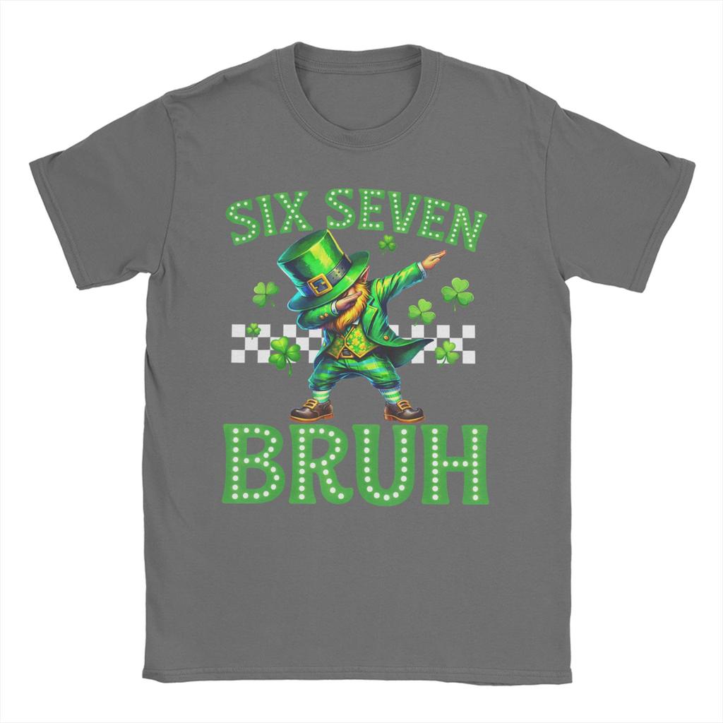 Funny Meme Six Seven Bruh St Patricks DayTShirt Summer Pure Cotton TShirts Unisexs Harajuku Casual TShirt ShortSleeve