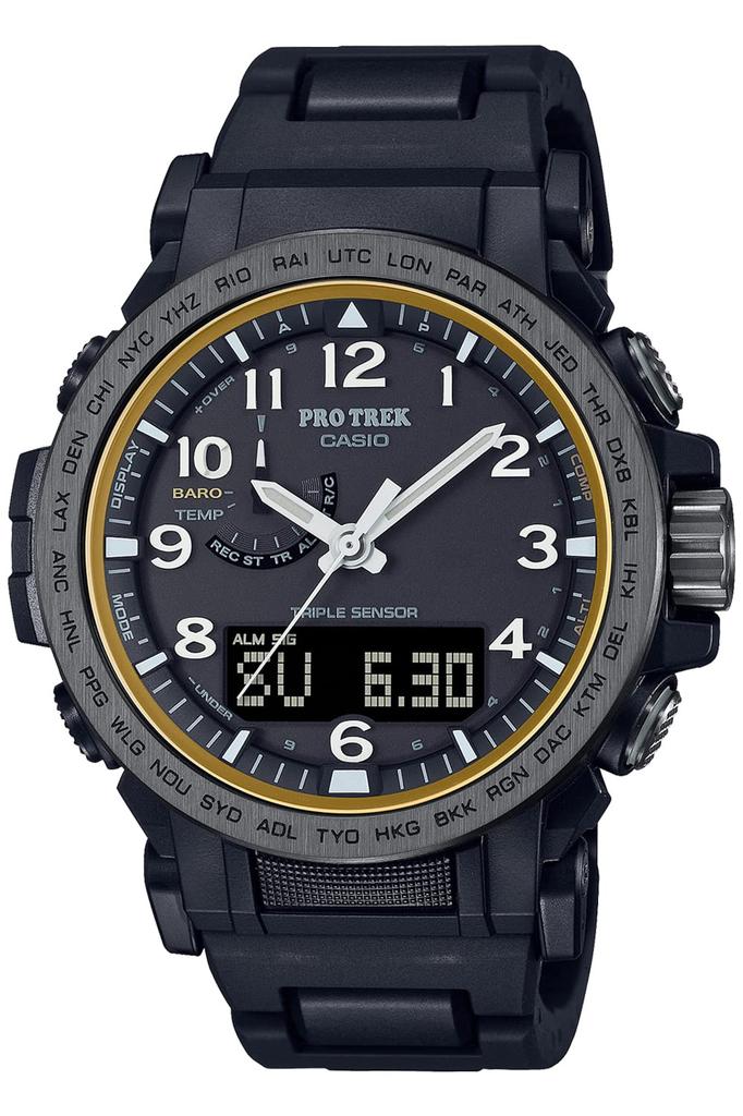 Casio Pro Trek Climber Line Solar Made with Biomass Black Radio-Controlled Watch, Plastic, PRW-51FC-1JF, Men's,