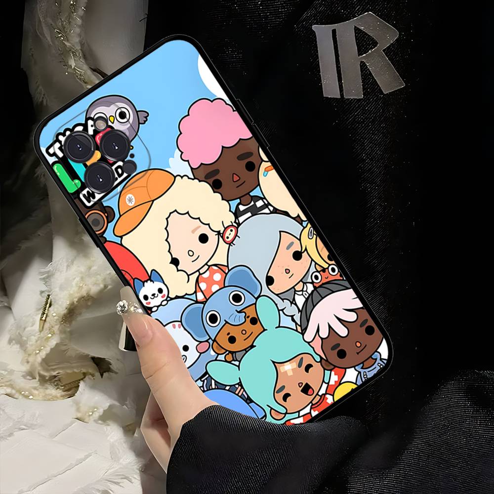 Toca Boca Toca Life World Phone Case For IPhone 17 16 15 14 13 12 11 Pro Max Plus Mini Soft Black Cover