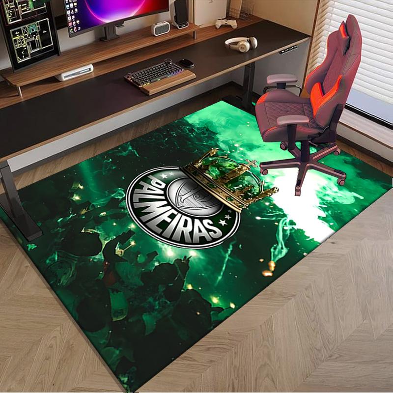 Green And White Passion Printed Area Rug for Office, Chair Rug, Decorative Carpet Floor Mat, Large Size Fan gifts Christmas gifts