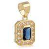 [Q7022] - Gold Plated 'Sissi' Blue Sapphire Pendant - 11x9 Mm