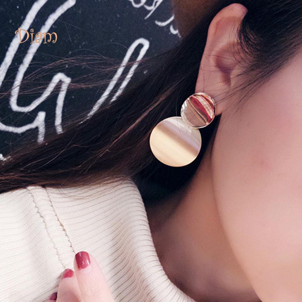 Ювелирные изделия с бриллиантами, женские шикарные нерегулярные серьги-гвоздики в форме диска, матовые серьги-гвоздики для вечеринки, дня рождения