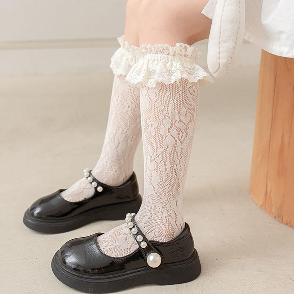 Mesh Lolita Sock Cotton Spandex Girl Long Socks Baby Dress Hollow Mesh Socks