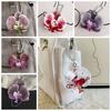 Ornament Orchid Flower Pendant Elegant Flower Bag Accessories Butterfly Orchid Key Ring  Backpack