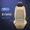 12В 24В Подушка на сиденье автомобиля с вентилятором Охлаждающий коврик для сиденья Вентилятор для отвода тепла Универсальная Быстрая вентиляция Прохладный воздух Вентилятор Подушка для сиденья