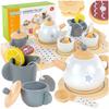 Service À Thé En Bois Pour Enfants Avec Accessoires Et Plateau - Green Series (GS0444)