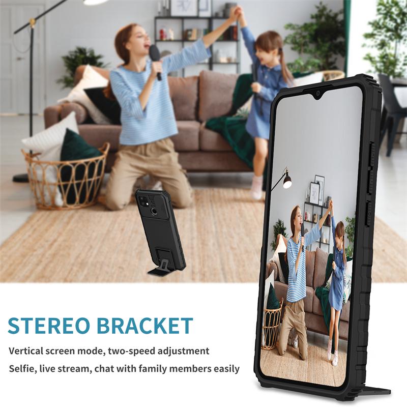 Для OPPO Realme C21 чехол слайдер камера защитный чехол для телефона для Realme C21Y C25Y подставка противоударный держатель брони задняя крышка