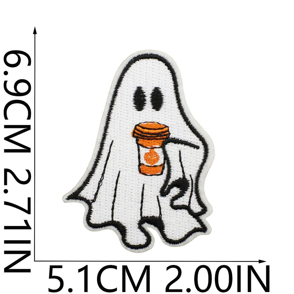 Halloween Cat Ghost Embroidery Cloth Sticker Holiday Decoration Flowers Witch Embroidery Chapter A Piao Bicycle Patch Sticker