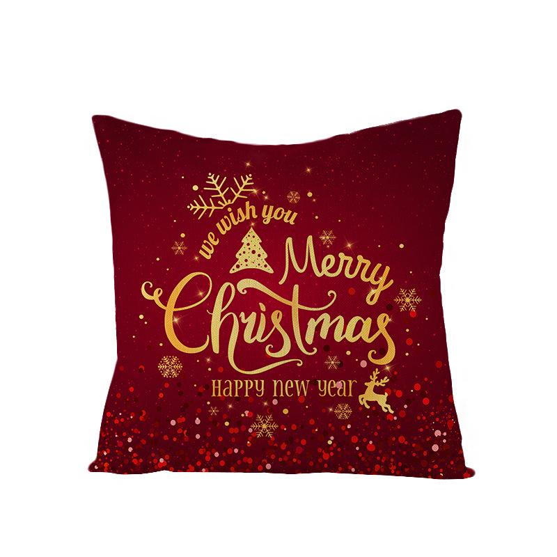 Полиэстеровая наволочка с мультяшным принтом Рождественская подушка Чехол для подушки Красный Рождественское украшение для дома